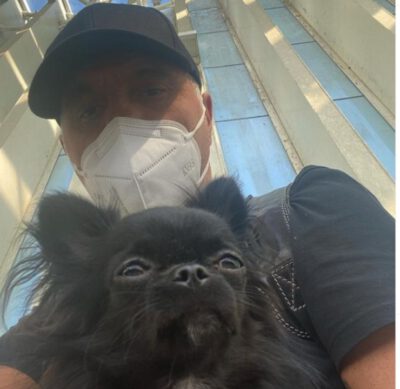 Giorgio Panariello y su perro