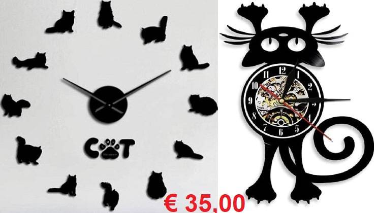 reloj de pared de gato