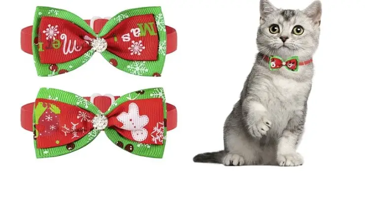 gato navidad collar