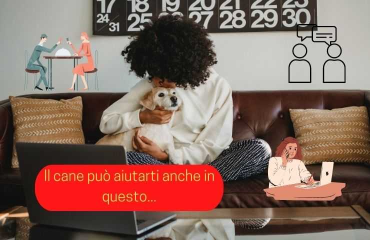Perro junto con una mujer